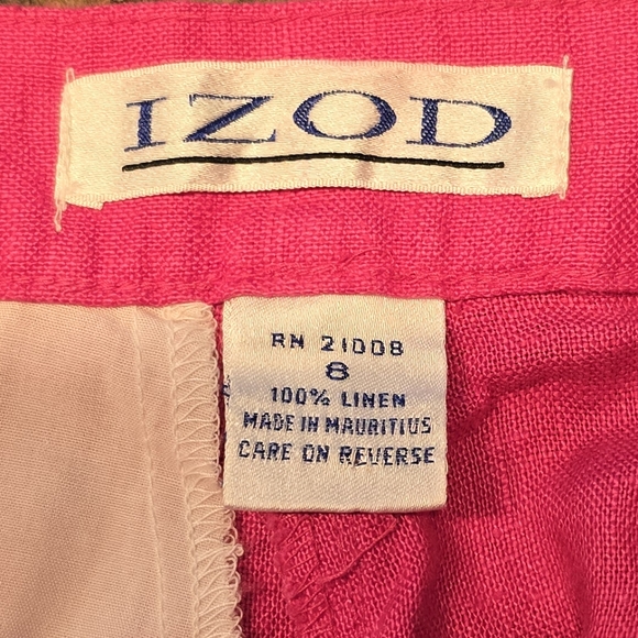 Izod Hot Pink Women's High Waisted Linen Shorts Preppy Summer - Picture 7 of 7
